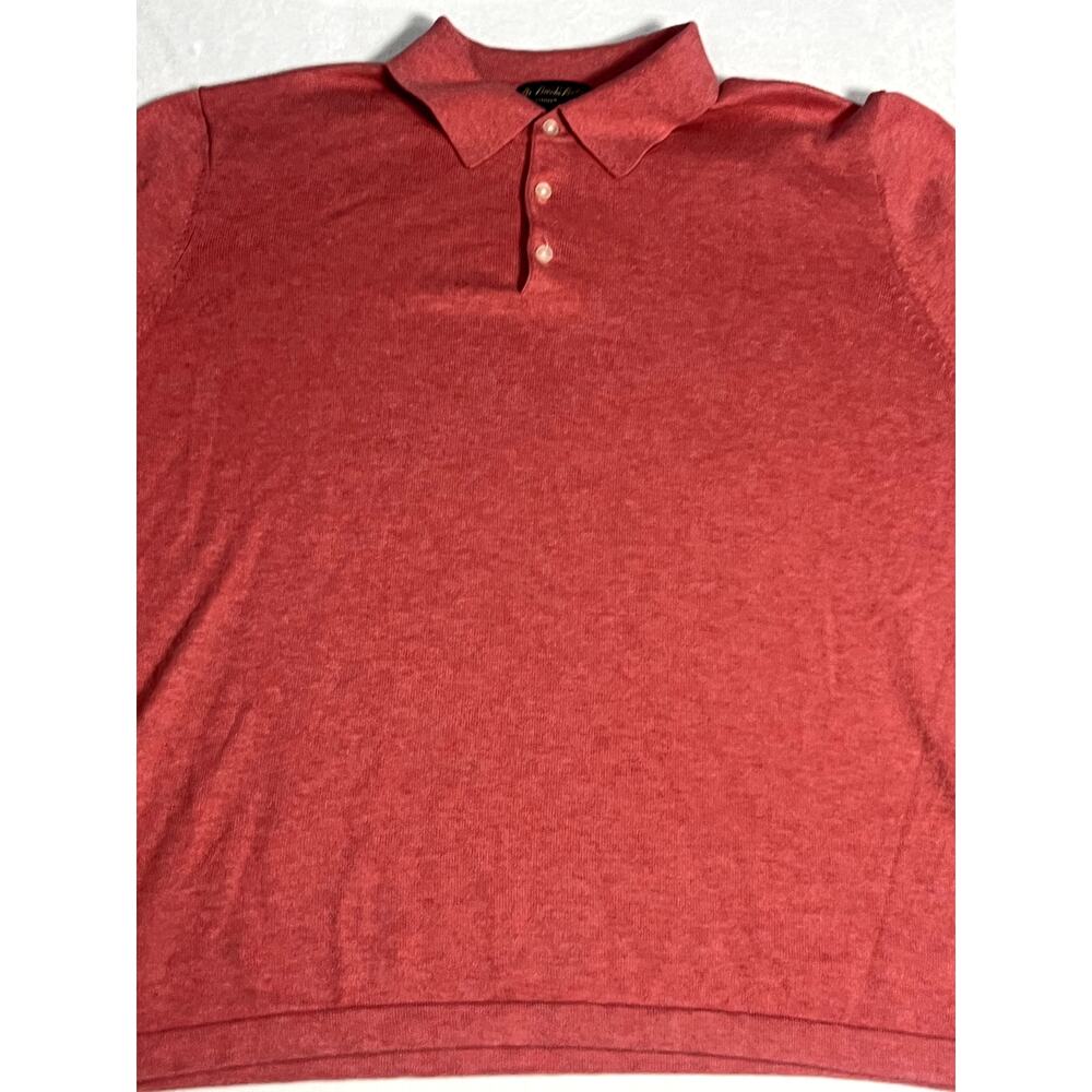 Brooks Brothers Supima Cotton Pique Polo Sweater Men's Pink Short Sleeve Knit XL